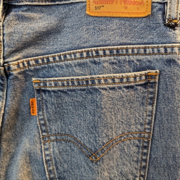 Levi’s 517 Orange Tab Patchwork Raw Hem Jeans...Size 28 - Picture 8 of 8
